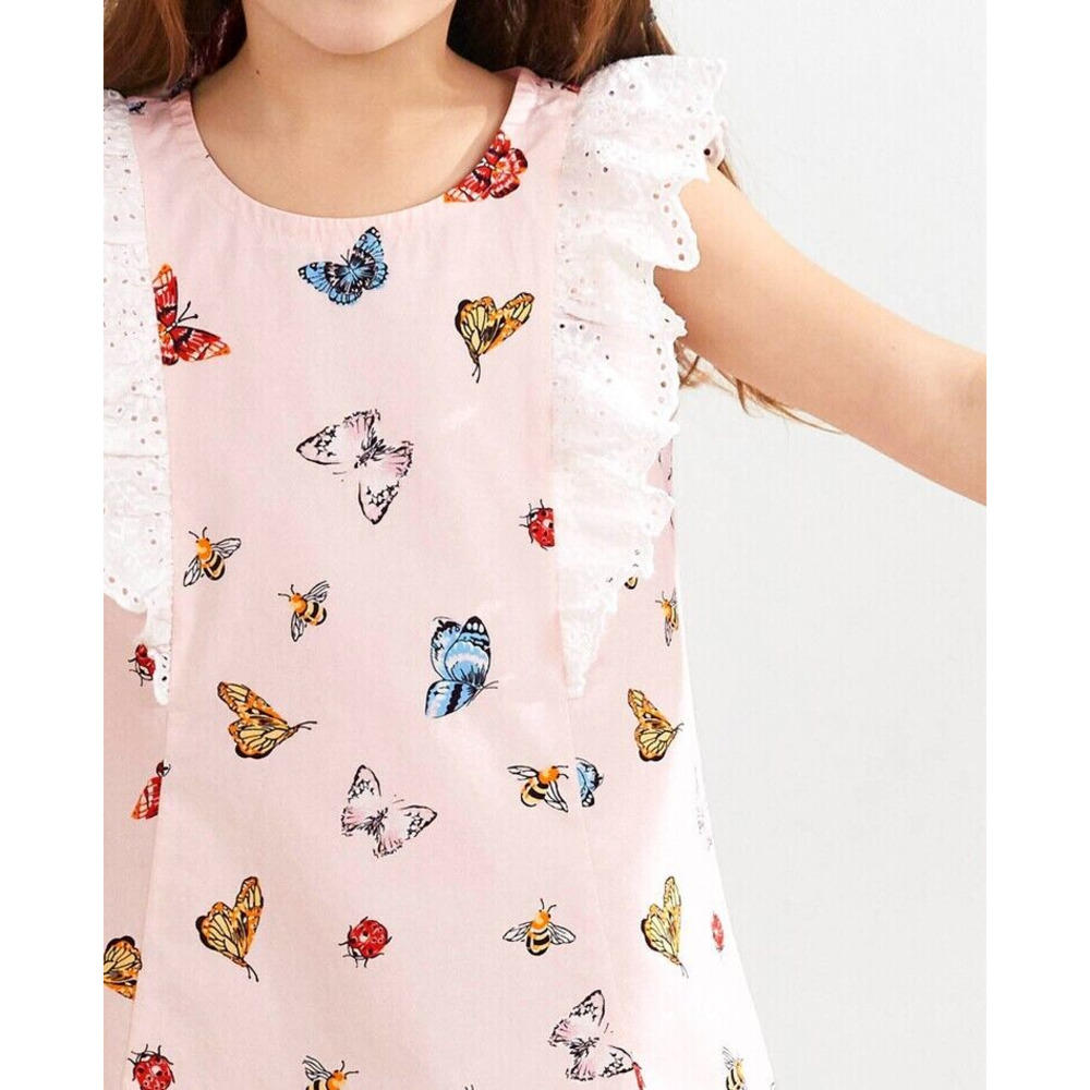 Hanna Andersson Woven Pink Butterfly Swing Dress in Pink SZ 6-7Y - Picture 4 of 16